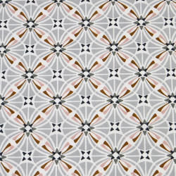 Printed Cotton CAPUCINE Gray / Leather